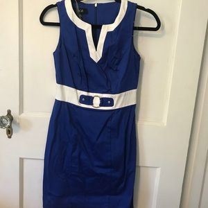 Blue and white dress